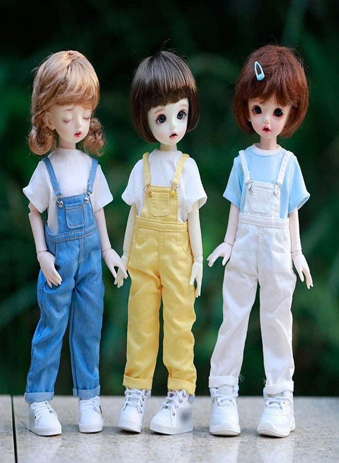 XiDonDon ملابس دمى XiDonDon Blyth BJD مقاس 30 سم (1/6) BJD SD YOSD، طقم ملابس عصري من الجينز مكون من بنطال جينز وقميص بأكمام قصيرة، إكسسوارات للدمى (أزرق) - Image 4
